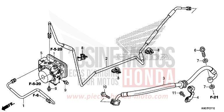 REAR BRAKE HOSE/BRAKE PIPE (ABS) (NSS125ADF) for Forza 125 NOIR (NH1) from 2015